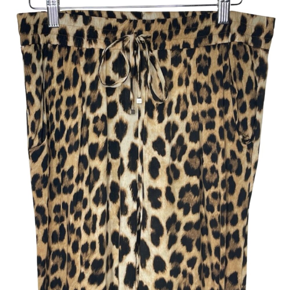 ZARA | Women's Lightweight Leopard Print Elastic Waist Loose Fit Pants | Size M - Picture 2 of 13